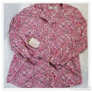 LLBean Floral Cotton Button Down
